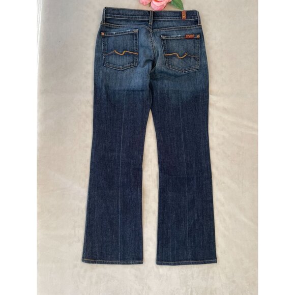 7 For All Mankind Womens Y2K Bootcut Jeans Size 28 Dark Wash Cotton/Spandex Blen - Picture 2 of 12